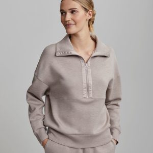 Yogamatters-Varley-Keller-Half-Zip-Taupe-Marl-High-quality-designer-yoga-clothing-at-discounted-prices-online-tt0